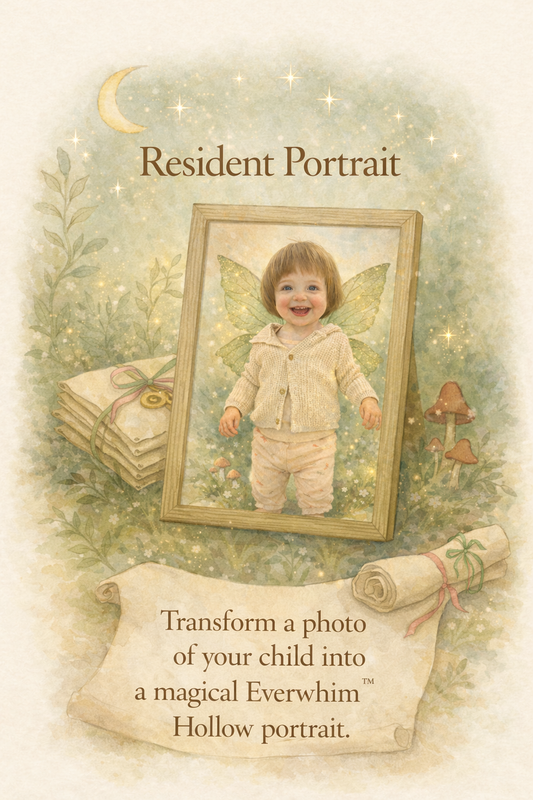Custom magical portrait of a child as a resident of Everwhim Hollow