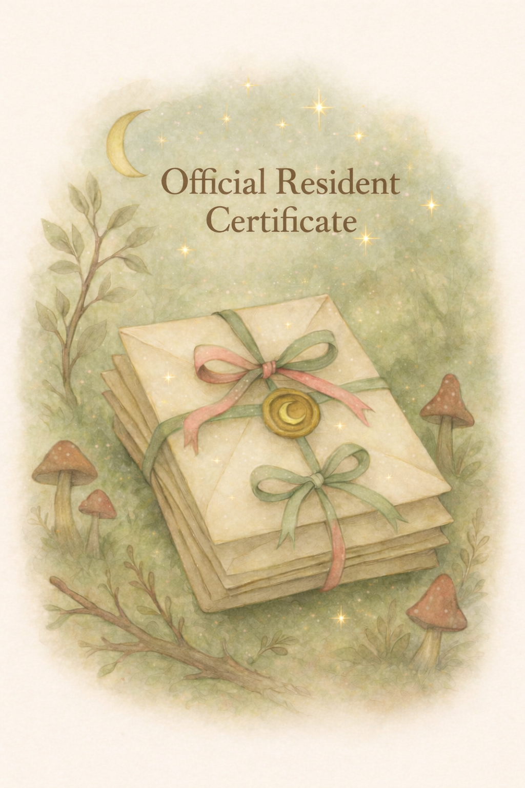 Official printable resident certificate of Everwhim Hollow for kids