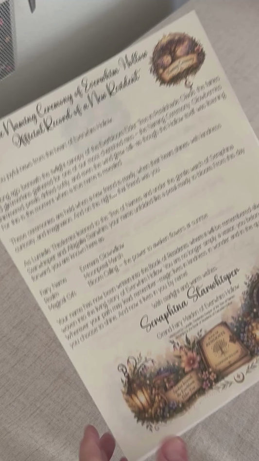 Personalized Naming Letter from Seraphina Starwhisper